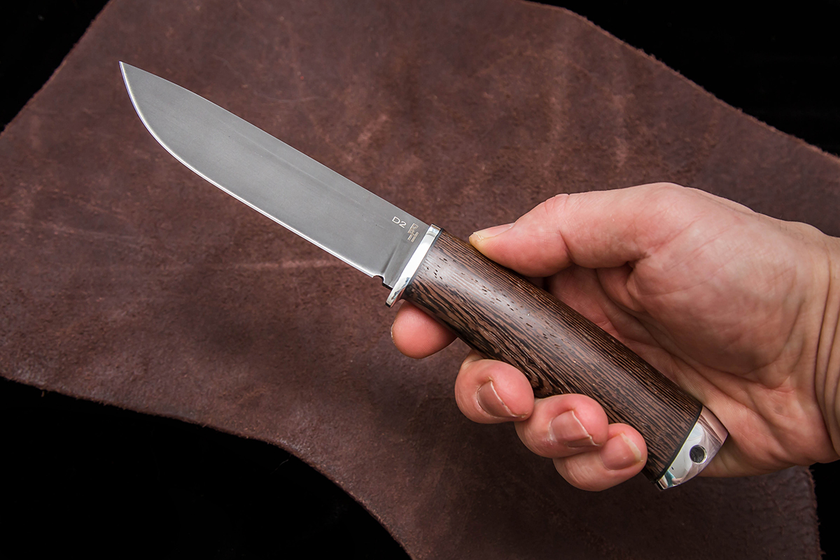 Фото ножа Мурена из стали D2 — 170, сталь d2, притин дюраль, венге, тыльник дюраль превью - 5