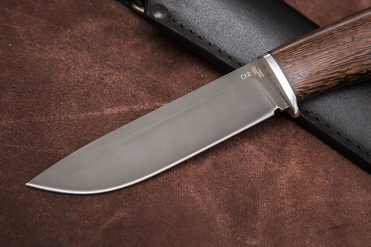 Фото ножа Мурена из стали D2 — 170, сталь d2, притин дюраль, венге, тыльник дюраль превью - 2