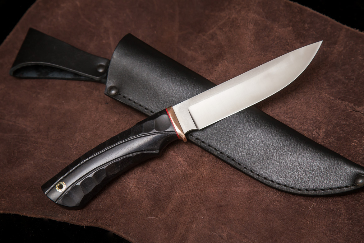 Фото ножа Тайга — 152, сталь s390, притин мокумэ-ганэ, стабилизированный граб, каменный век - 4