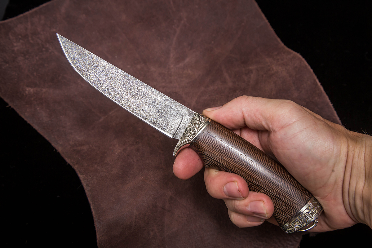 Фото ножа Лиса-2 из стали ХВ5 — 195, сталь хв5, литье мельхиор, венге - 5