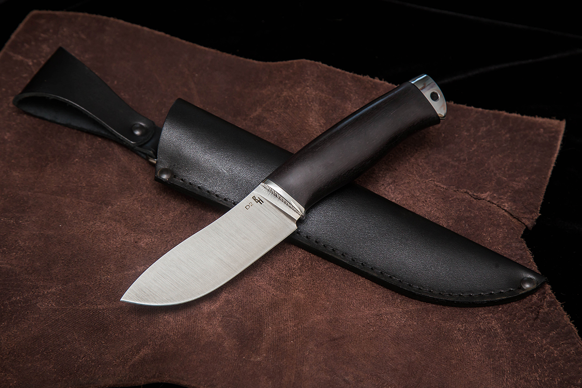 Фото ножа Кулик — 180, сталь d2, притин дюраль, граб, тыльник дюраль превью - 1
