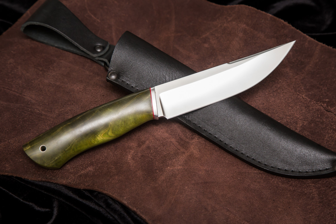 Фото ножа Русский из стали Х12МФ — 116, сталь х12мф, притин дюраль, стабилизированная карельская береза - 4