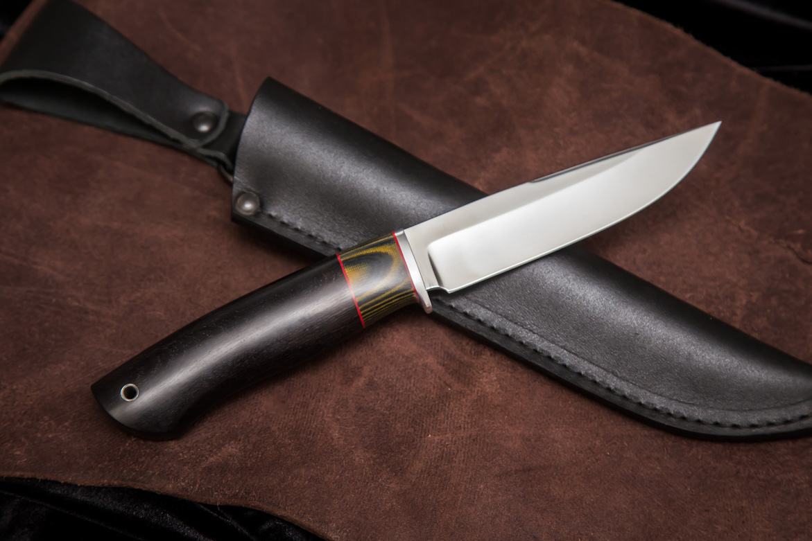 Фото ножа Варан — 117, сталь х12мф, притин дюраль, вставка микарта, граб превью - 4