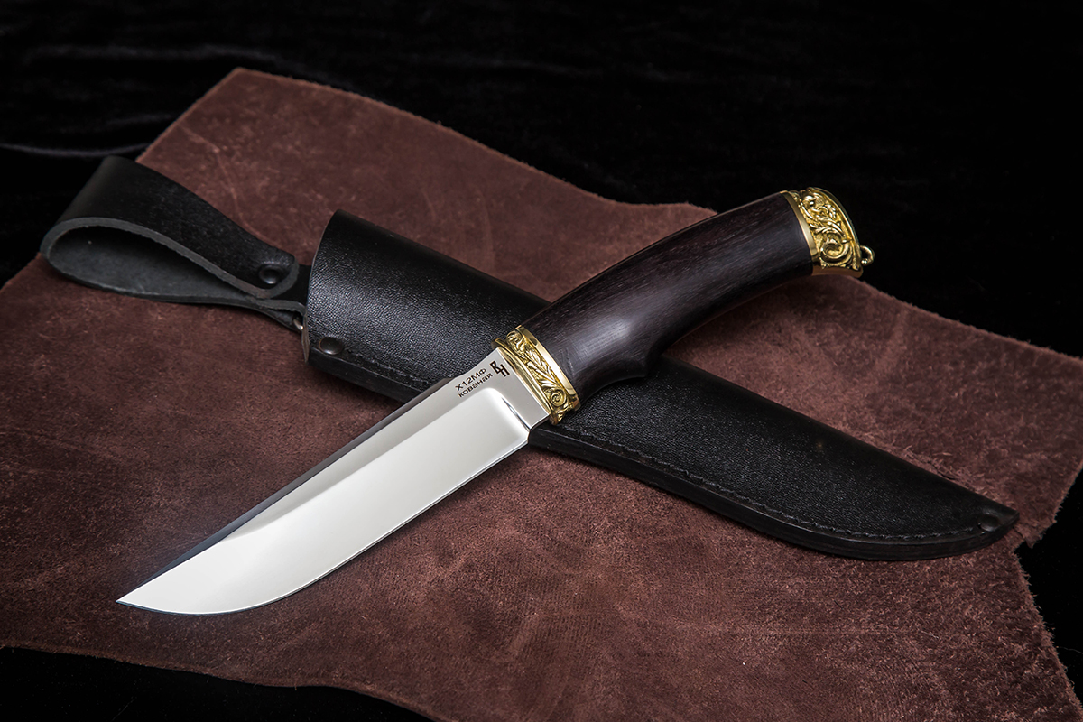 Фото ножа Скорпион — 213, сталь х12мф, литье латунь, граб - 1