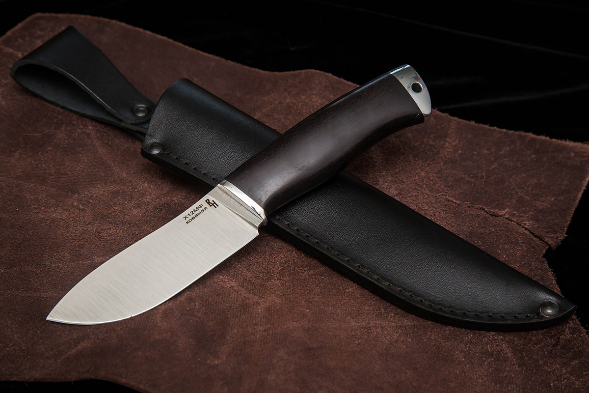Фото ножа Кулик — 181, сталь х12мф, притин дюраль, граб, тыльник дюраль превью - 1