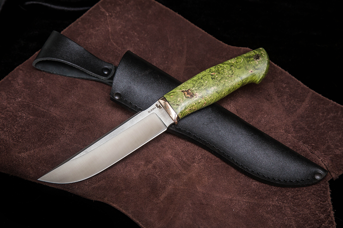 Фото ножа Скорпион — 212, сталь s390, притин макумэ, кап клена - 1