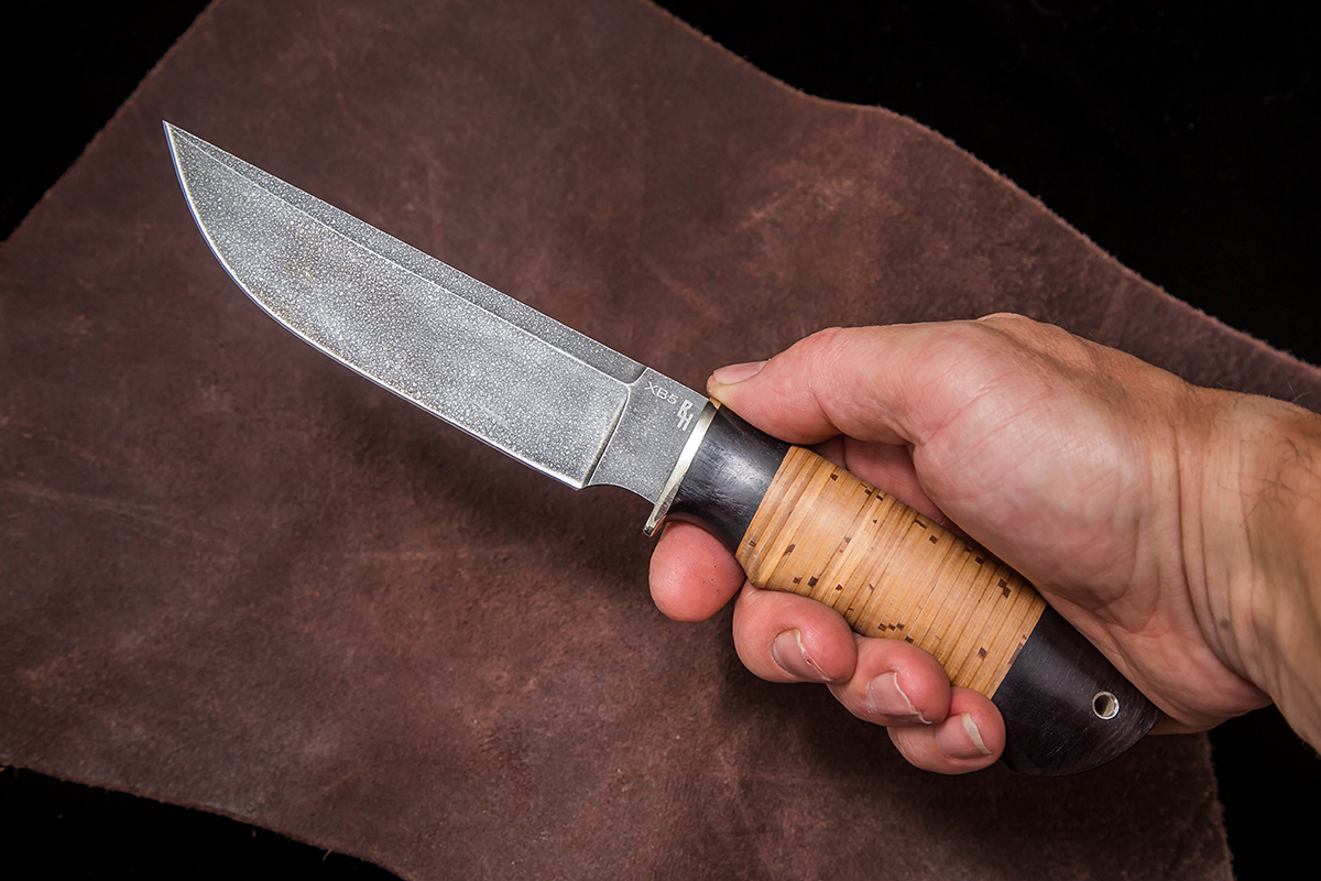 Фото ножа Восточный — 205, сталь хв5, притин мельхиор, береста граб - 5