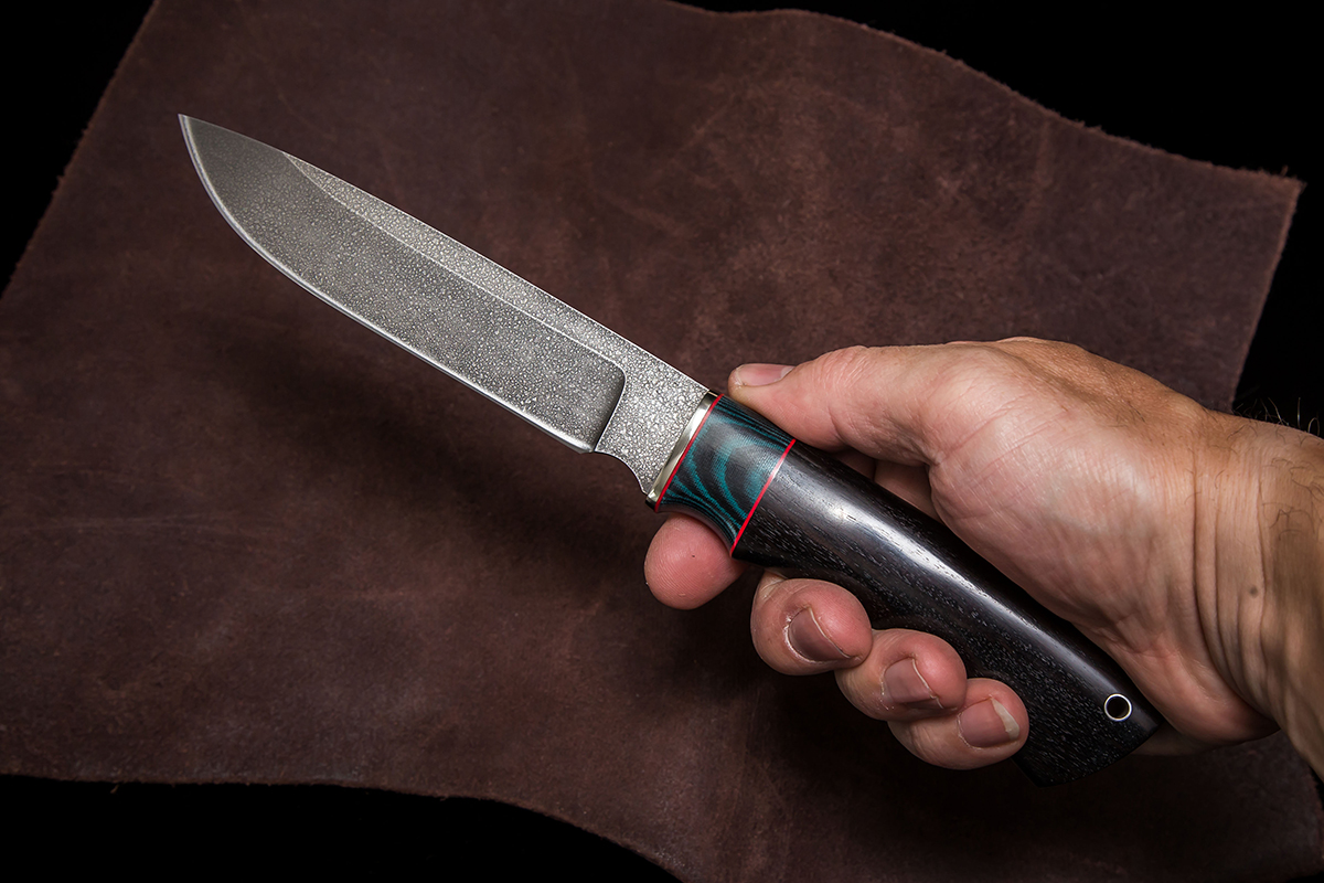 Фото ножа Путник из стали ХВ5 — 223, сталь хв5, притин мельхиор, вставка микарта, граб - 5