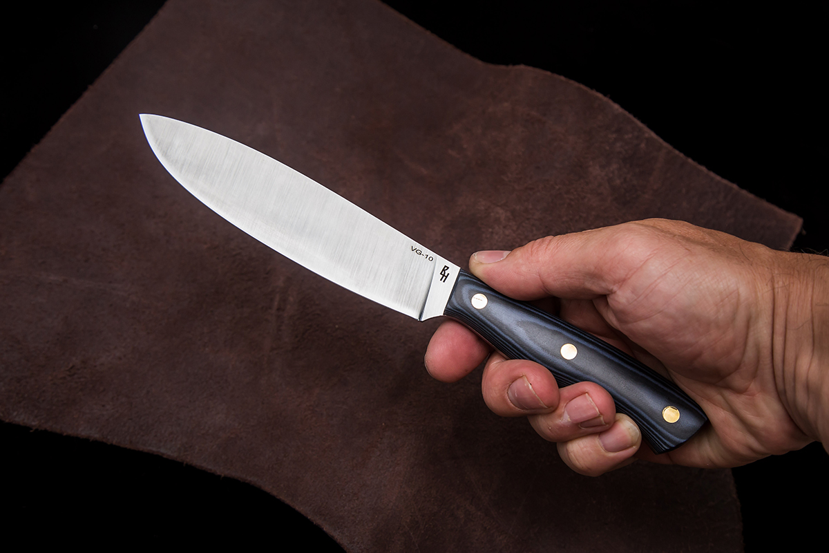 Фото ножа Кухонный Канадский-средний из стали Vg-10 — 259, сталь vg-10, микарта превью - 5