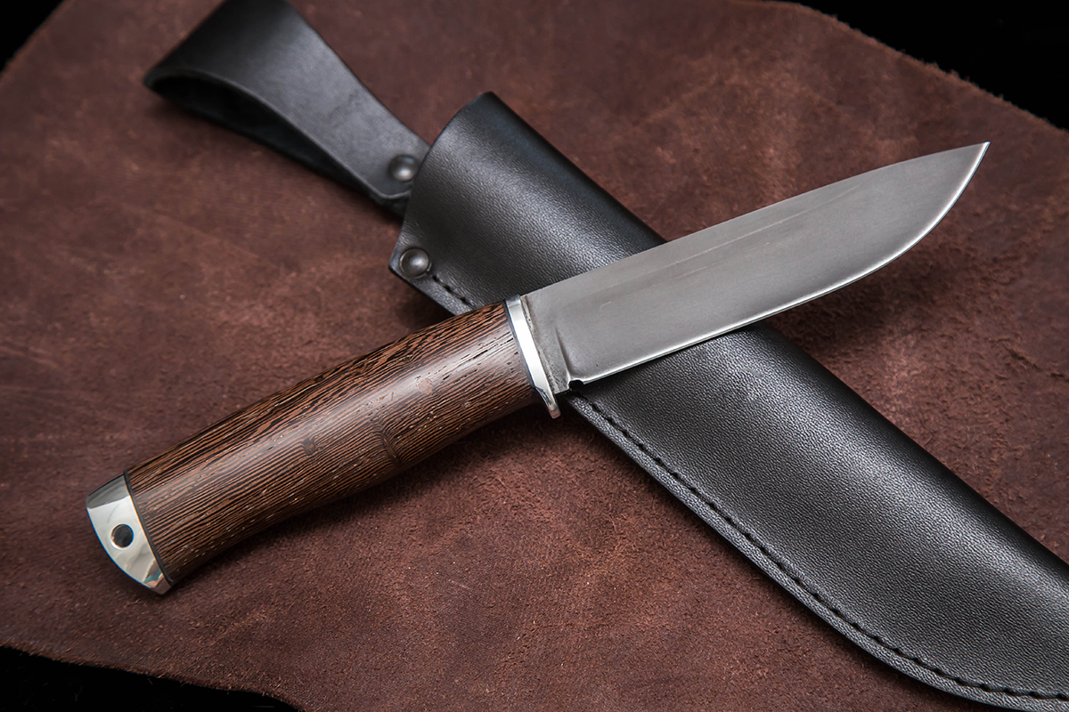 Фото ножа Мурена из стали D2 — 170, сталь d2, притин дюраль, венге, тыльник дюраль превью - 4