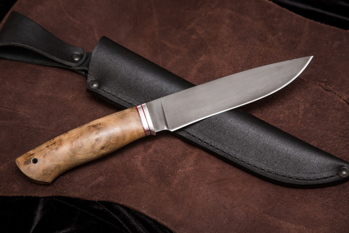 Фото ножа Барс — 114, сталь d2, притин дюраль, кап ореха превью - 4