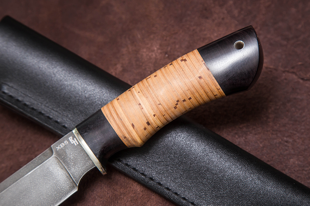 Фото ножа Восточный — 205, сталь хв5, притин мельхиор, береста граб - 3