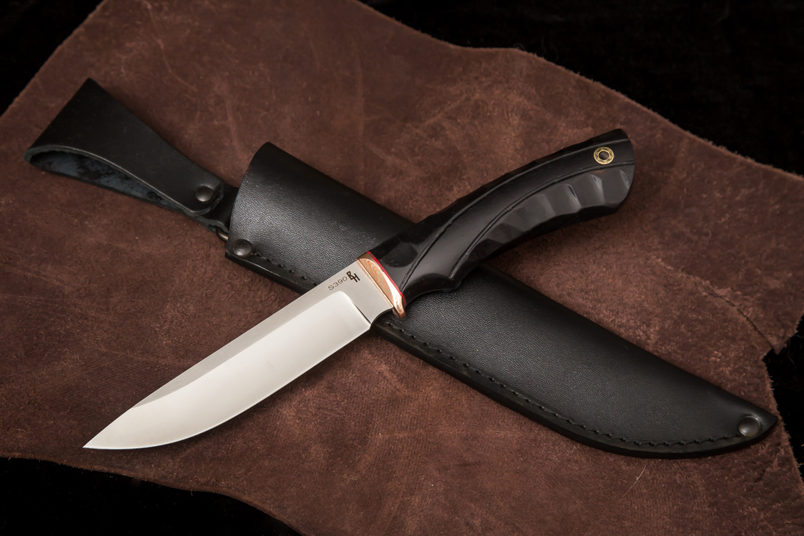 Фото ножа Тайга — 152, сталь s390, притин мокумэ-ганэ, стабилизированный граб, каменный век превью - 1