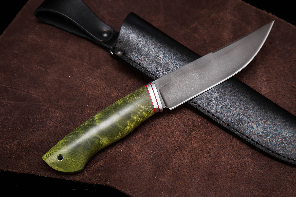 Фото ножа Русский — 184, сталь d2, притин дюраль, стабилизированная карельская береза - 4