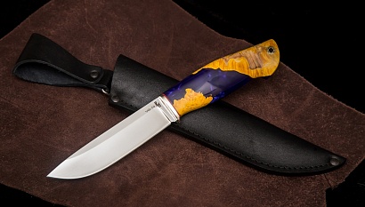 Фото ножа Мурена — 255, сталь vg-10, притин мельхиор, композит: акрил+кап клена