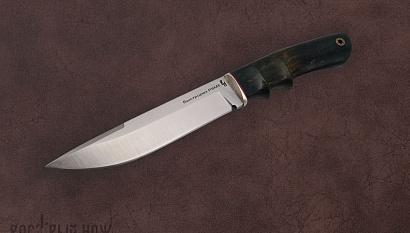 Фото ножа Тигр — 134, сталь р6м5 быстрорез, мельхиор, стаб береза (многоцвет)