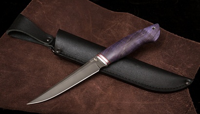 Фото ножа Щука — 147, сталь d2, притин дюраль, стабилизированная карельская береза