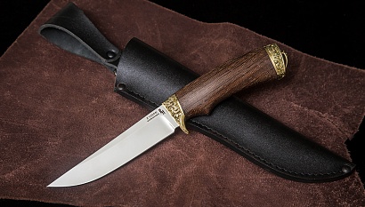 Фото ножа Лиса-2 — 197, сталь х12мф, литье латунь, венге