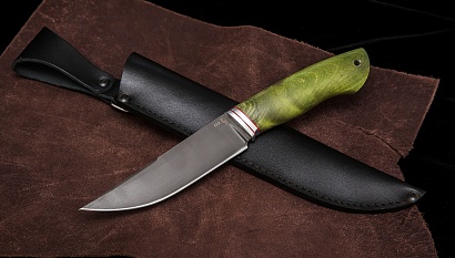 Фото ножа Русский из стали D2 — 184, сталь d2, притин дюраль, стабилизированная карельская береза
