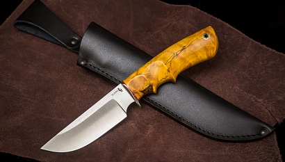 Фото ножа Охотник — 150, сталь s390, притин мельхиор, шпальт