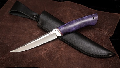 Фото ножа Щука — 109, сталь х12мф, притин дюраль, стабилизированная карельская береза