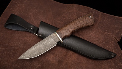 Фото ножа Тигр — 243, сталь хв5, притин мельхиор, венге